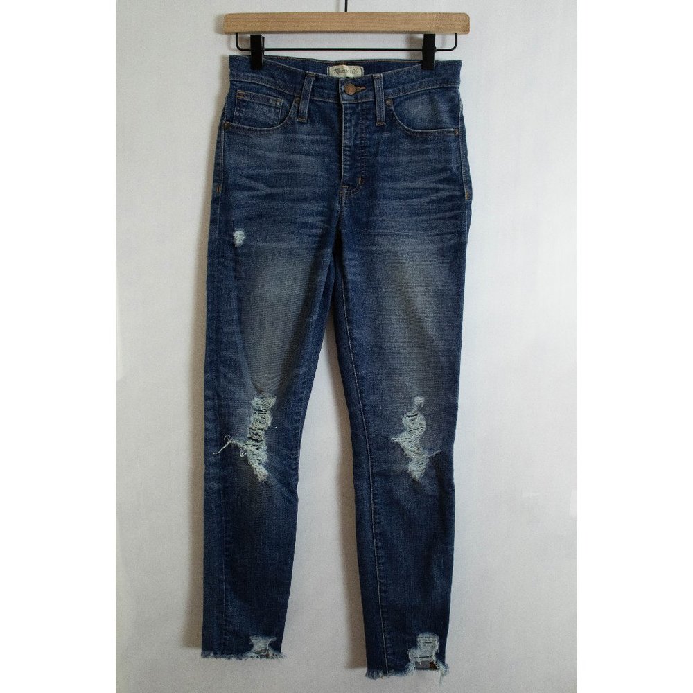 Cute Madewell 9" High-Rise Skinny Jeans - Distressed - Medium Wash - 25